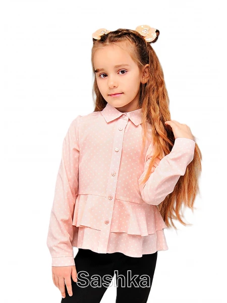 Блуза з валанами для дівчинки рожева